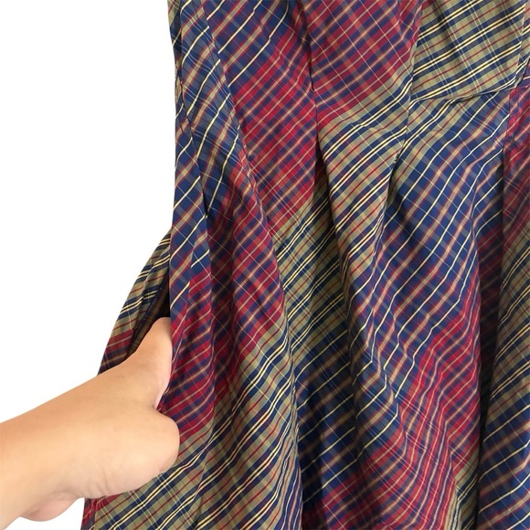 Donoratico By Ding Yong Plaid Fit & Flair Scoop Neck Short Dress Size Small - Picture 4 of 13